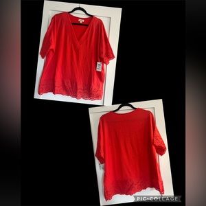 Style & Co Tunic Top with Lace Accent Size Large